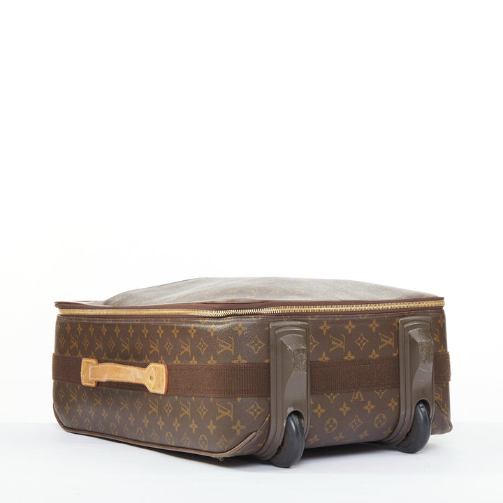 LOUIS VUITTON Vintage P√©gase 55 brown monogram canvas rolling carry on luggage