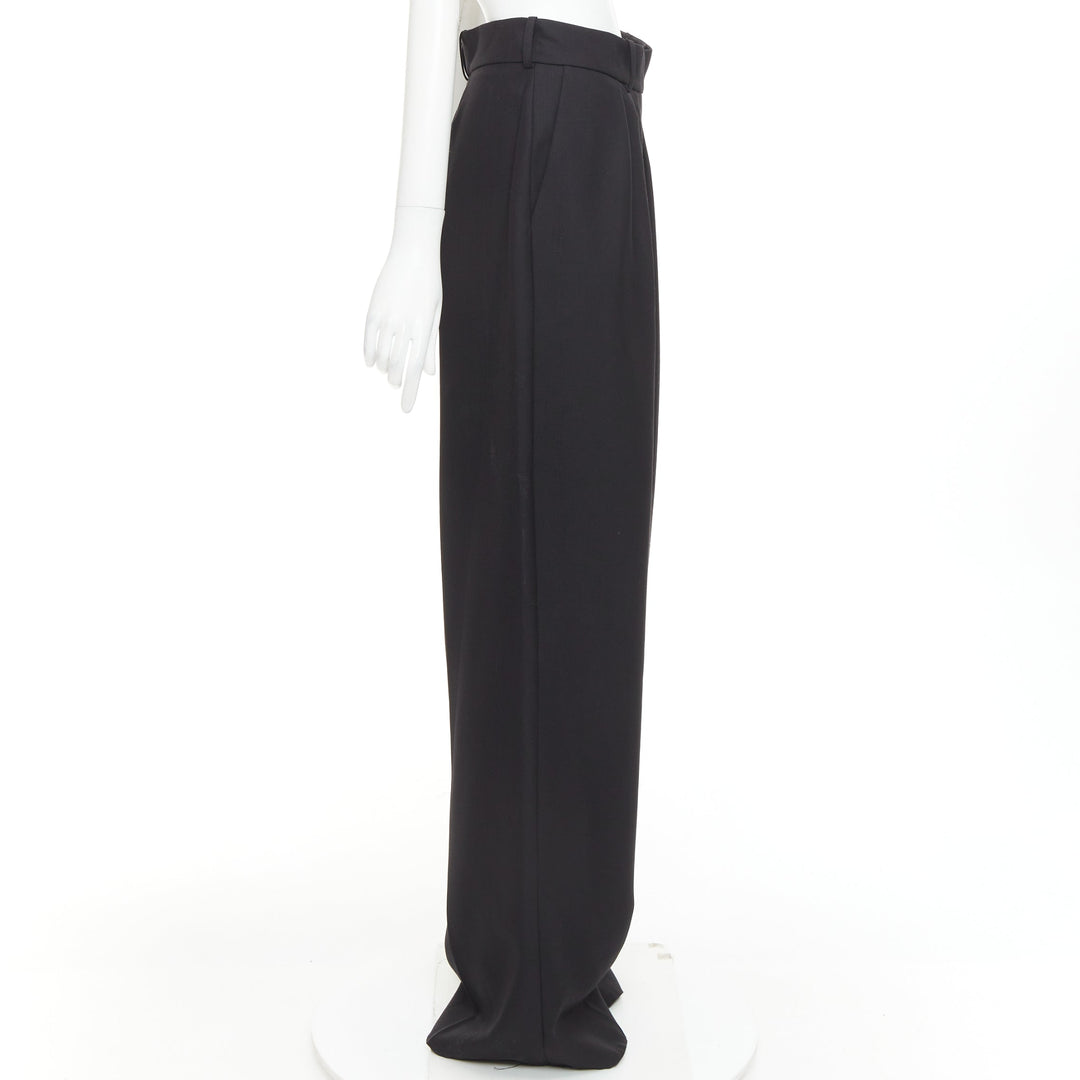 ALEXANDRE VAUTHIER AW2021 black double front dart wide leg pants
