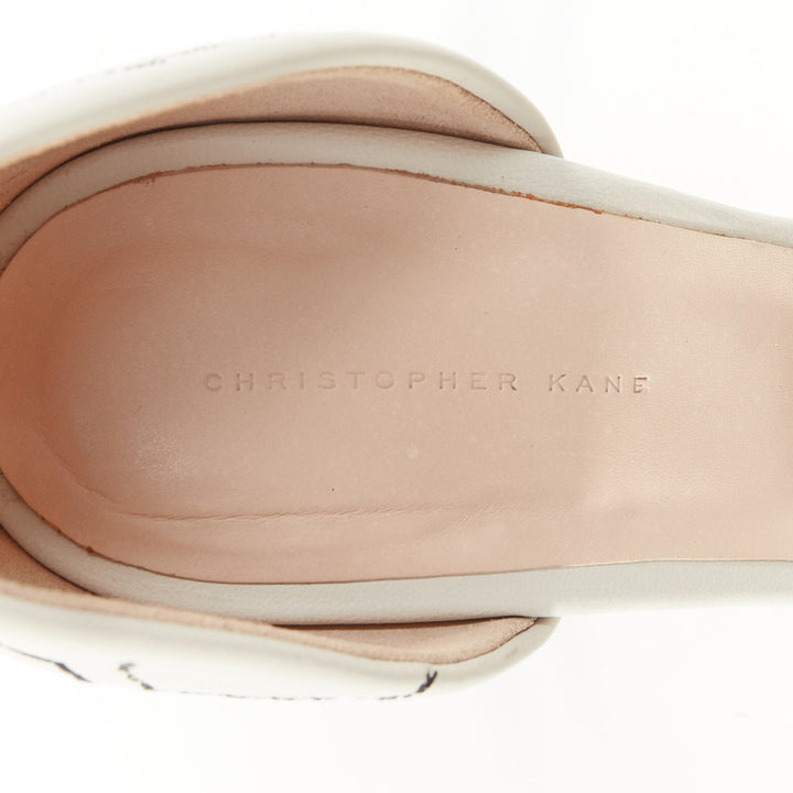rare CHRISTOPHER KANE 2019 Runway More Joy paint drop white sandals EU37.5