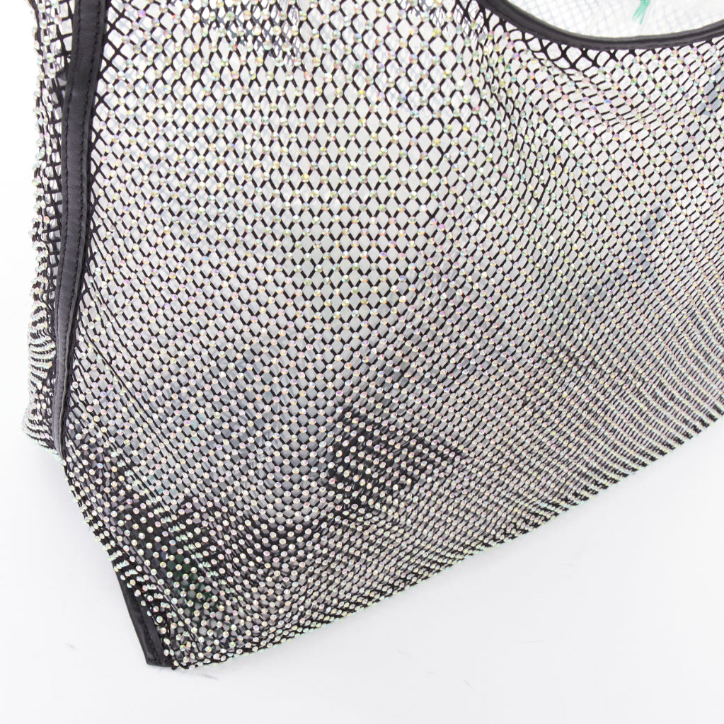 3.1 PHILLIP LIM psychedelic fine crystal mesh PVC lined market tote bag