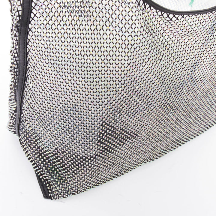 3.1 PHILLIP LIM psychedelic fine crystal mesh PVC lined market tote bag