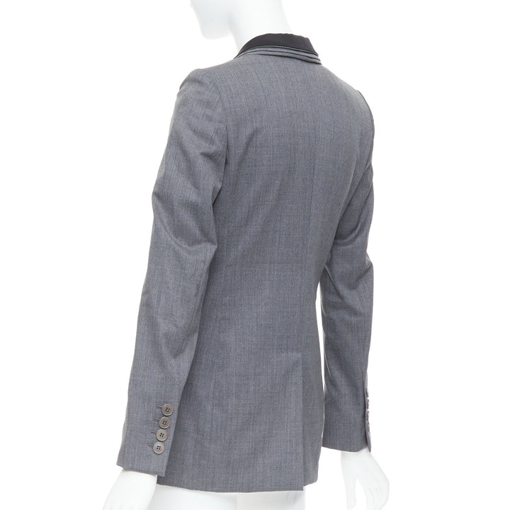 STELLA MCCARTNEY 2011 grey 100% wool triple layer lapel blazer IT36 XXS