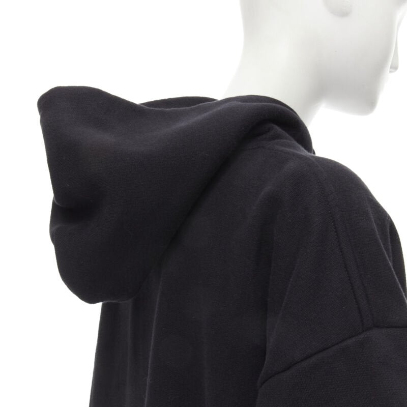 VETEMENTS TOMMY HILFIGER Demna 2018 black double sleeve oversized hoodie XS