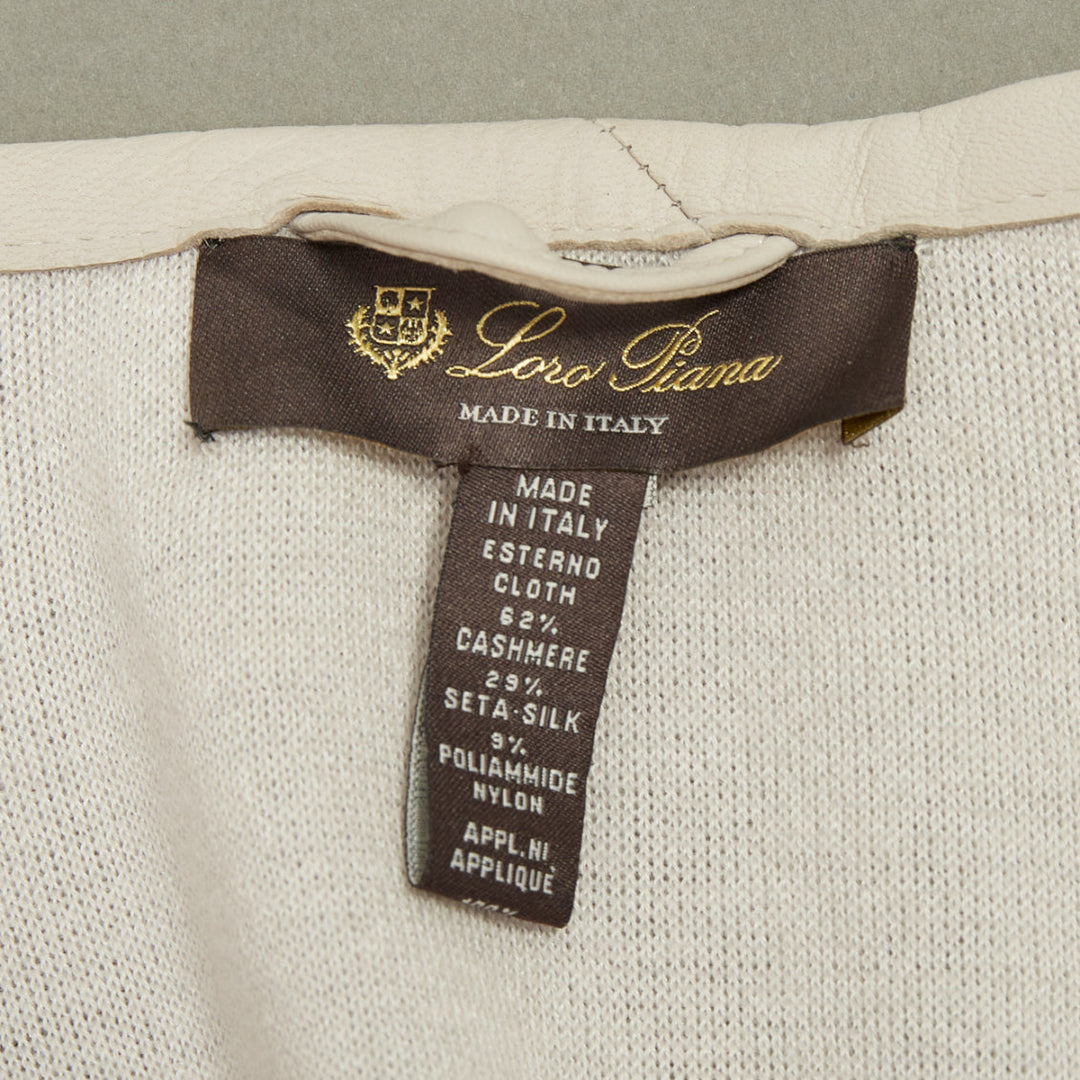 LORO PIANA 2021 cashmere silk blend leather trim button poncho cape coat