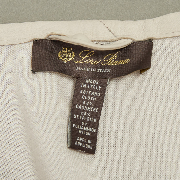 LORO PIANA 2021 cashmere silk blend leather trim button poncho cape coat