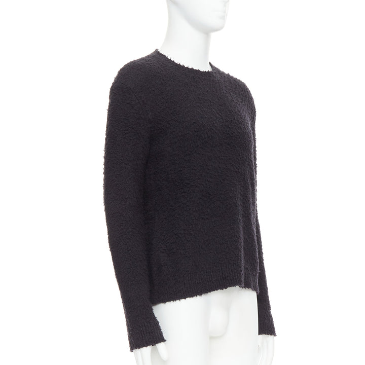 DANILO PAURA 2020 Errol black shaggy cotton pullover sweater  S