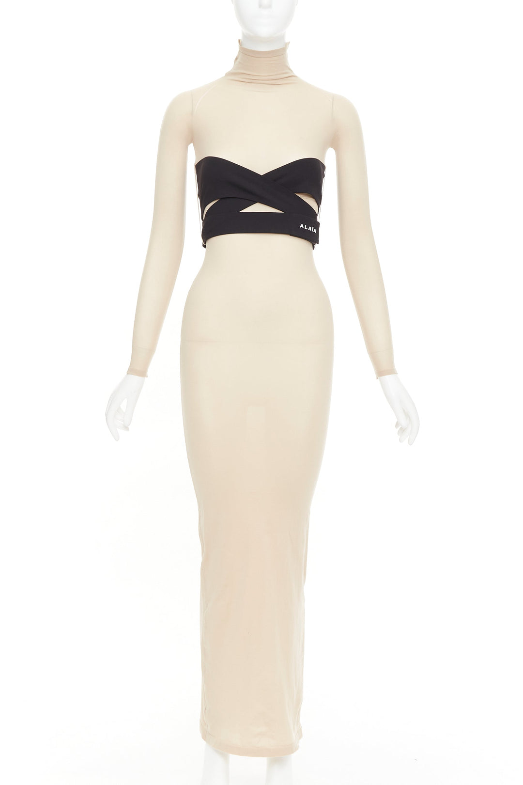 alaia cocktail dress Pleated taffeta bustier mini dress - black