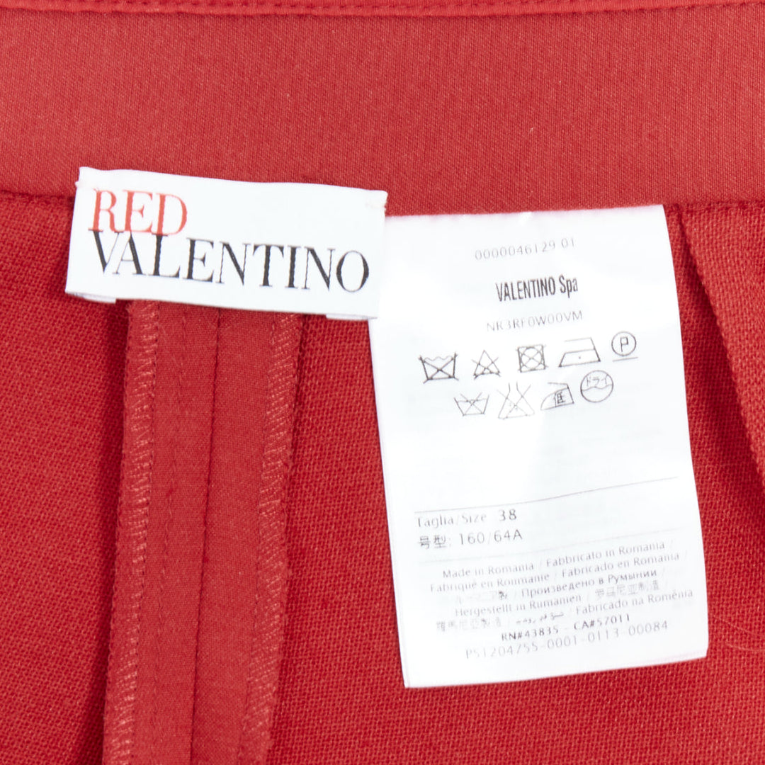 RED VALENTINO red ruffle hem high waisted shorts IT38 XS