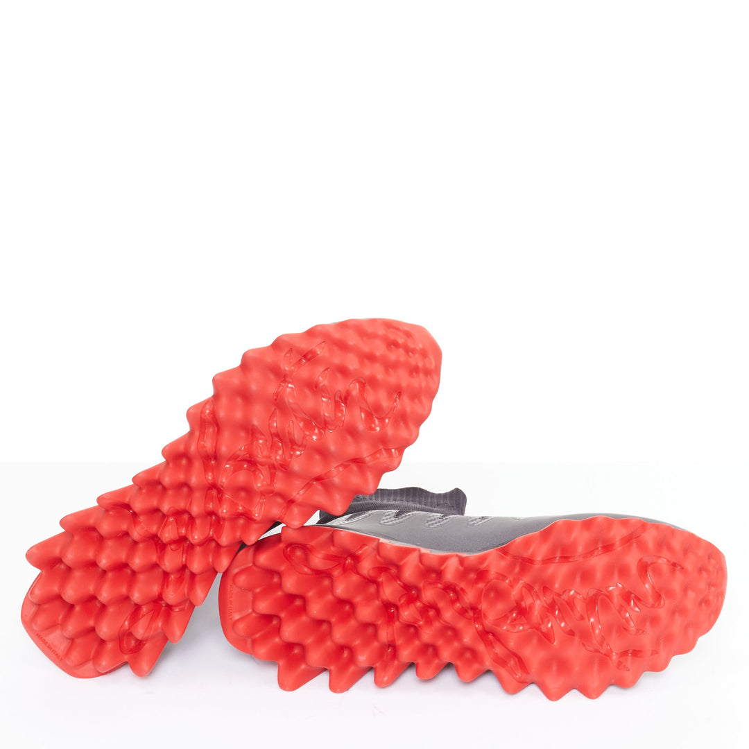 CHRISTIAN LOUBOUTIN Sharky Sock black sock spikey sole sneaker boot EU45 US12