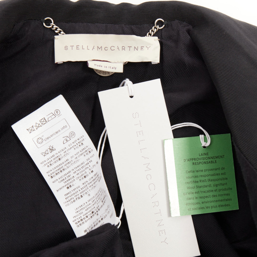 STELLA MCCARTNEY 2014 black wool layered shawl collar tuxedo blazer IT36A XXS