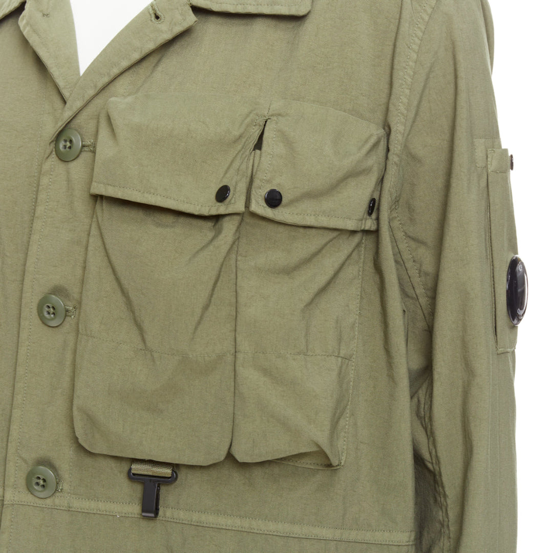 CP COMPANY 101A Taylon P olive green garment dye pocketed overshirt jacket L