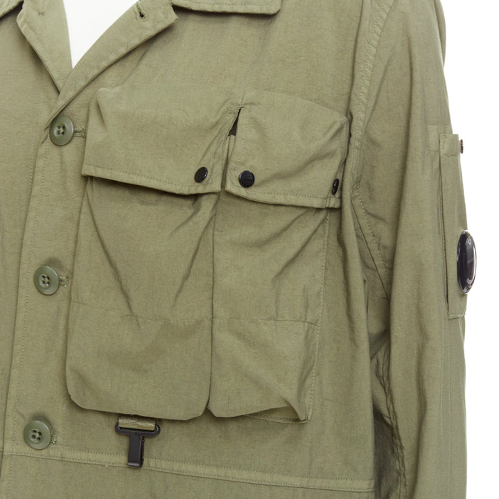 CP COMPANY 101A Taylon P olive green garment dye pocketed overshirt jacket L