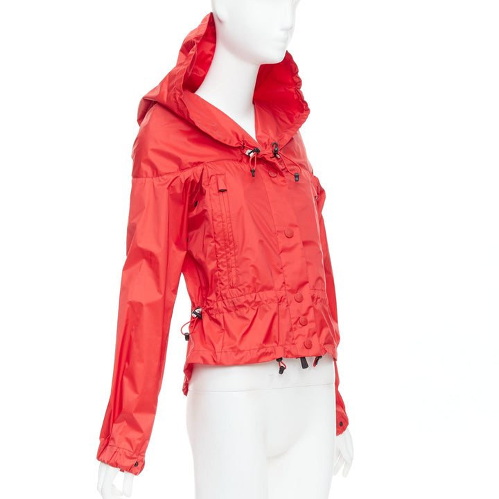 MONCLER Grenoble red oversized hood nylon windbreaker coat Sz0