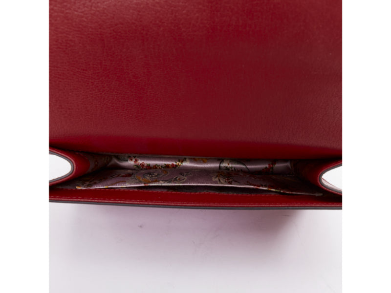 GUCCI Ottilia Bamboo Top Handle red gold insect embellished bag