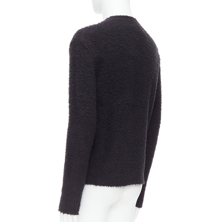DANILO PAURA 2020 Errol black shaggy cotton pullover sweater  S