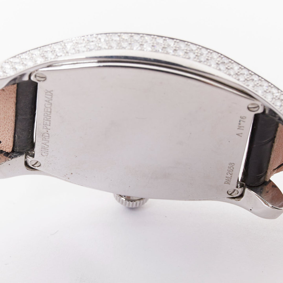 GIRARD PERREGAUX Richeville diamond bezel steel case tonneau quartz watch