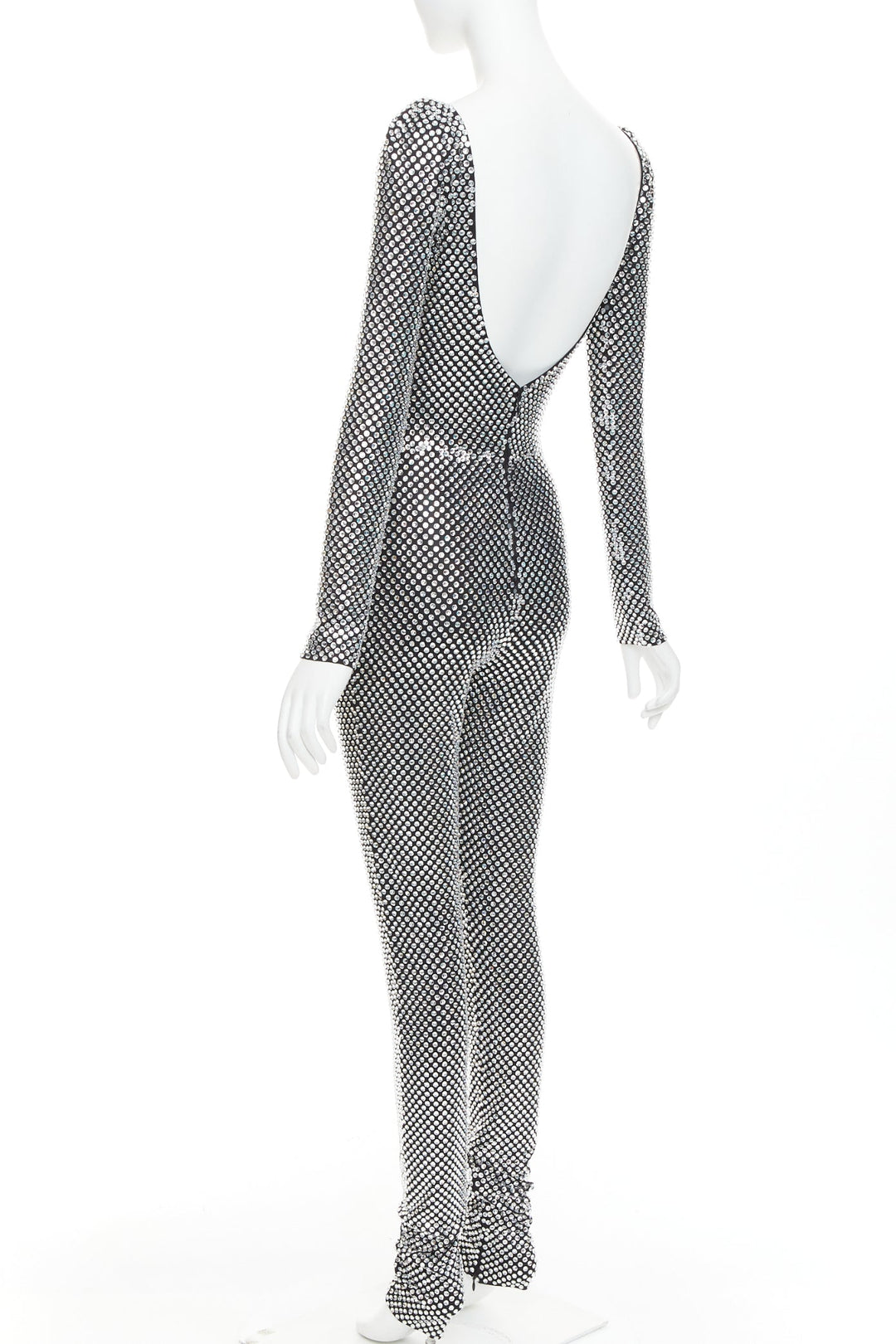 rare ALEXANDRE VAUTHIER COUTURE SS2021 Runway silver crystal scoop neck jumpsuit