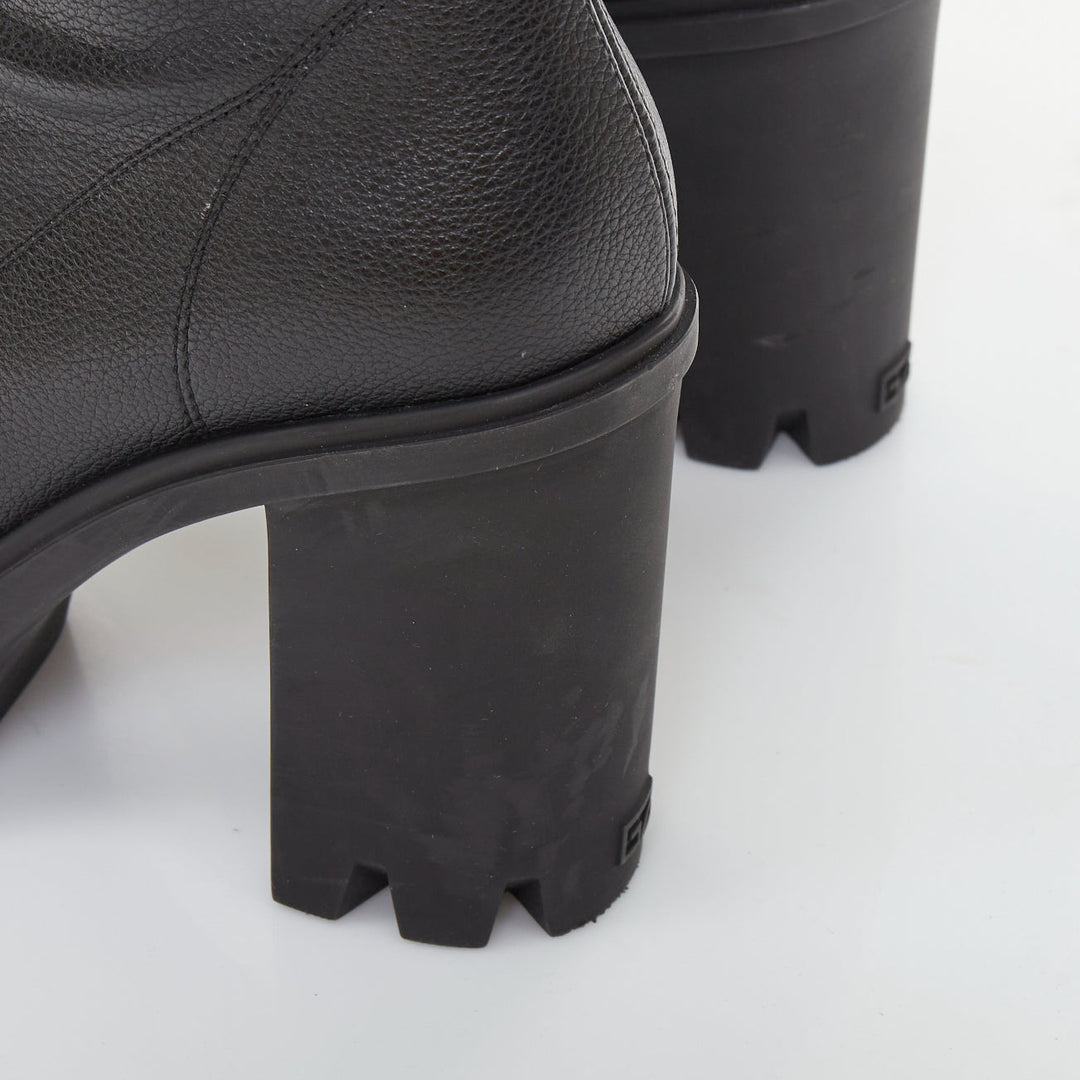GIUSEPPE ZANOTTI Circus black stretch nappa patent cap toe boots EU39