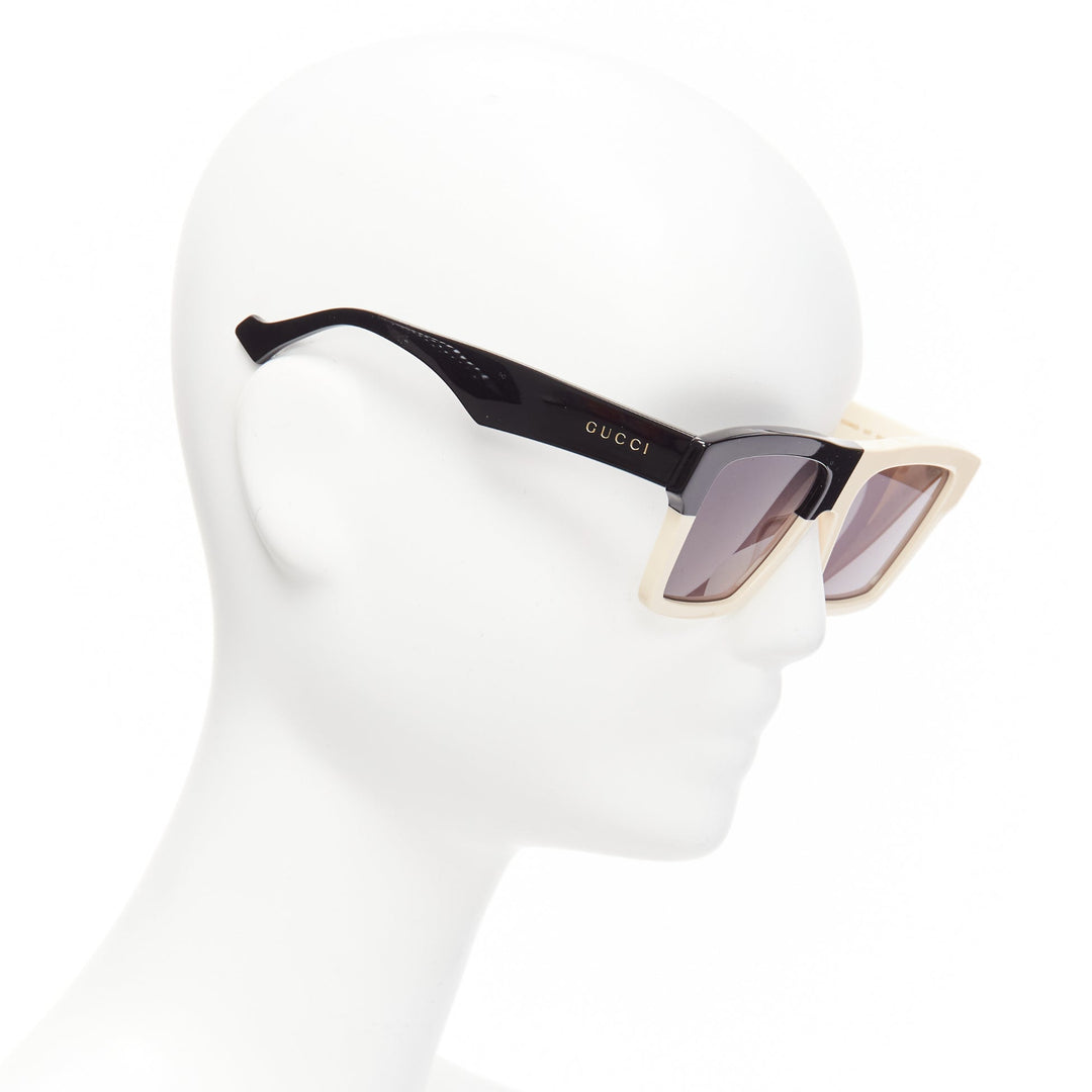GUCCI GG0962S black cream GG cruella bicolor square shape sunglasses