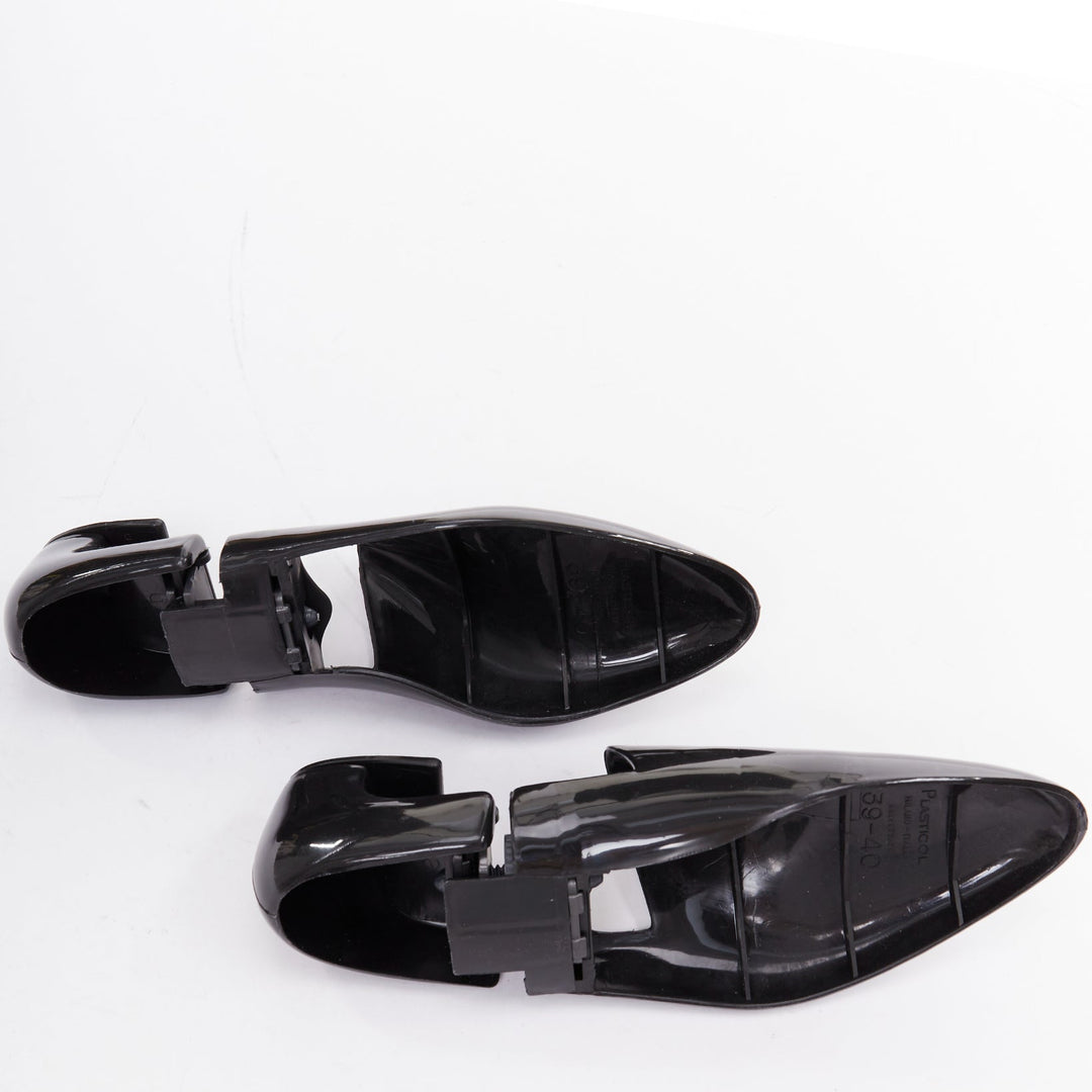BERLUTI black glossy plastic white logo foldable shoe tree shape holder EU39-40