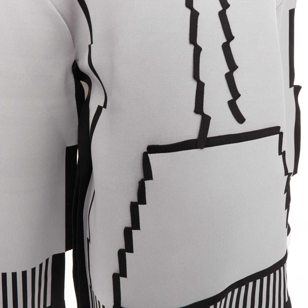 rare LOEWE 2023 Runway Pixel Capsule technical knit trompe loeil sweater  XS