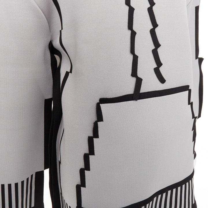 rare LOEWE 2023 Runway Pixel Capsule technical knit trompe loeil sweater  XS
