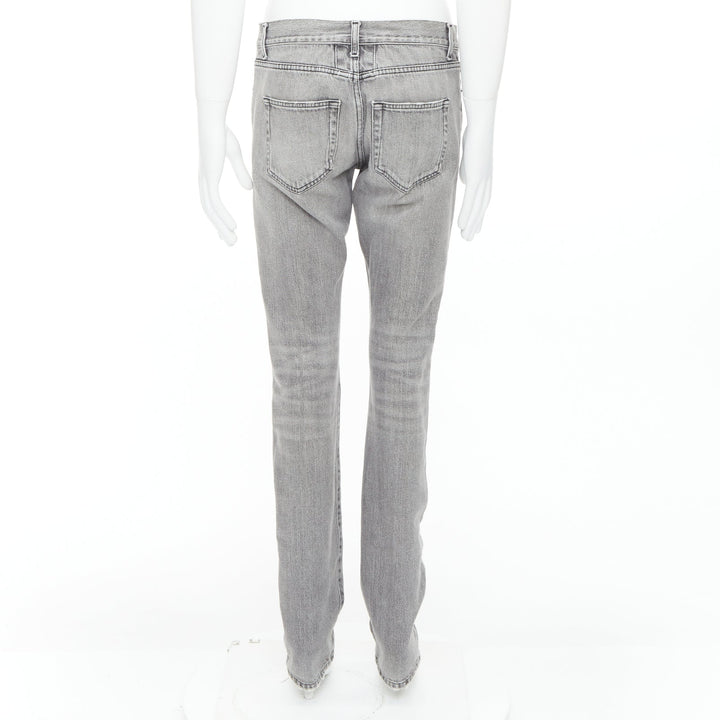 SAINT LAURENT D02 M/SK-LW grey stone washed skinny jeans 30"