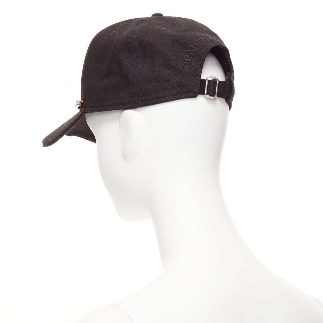 DSQUARED2 black cotton clear star crystals dean dan caten cap