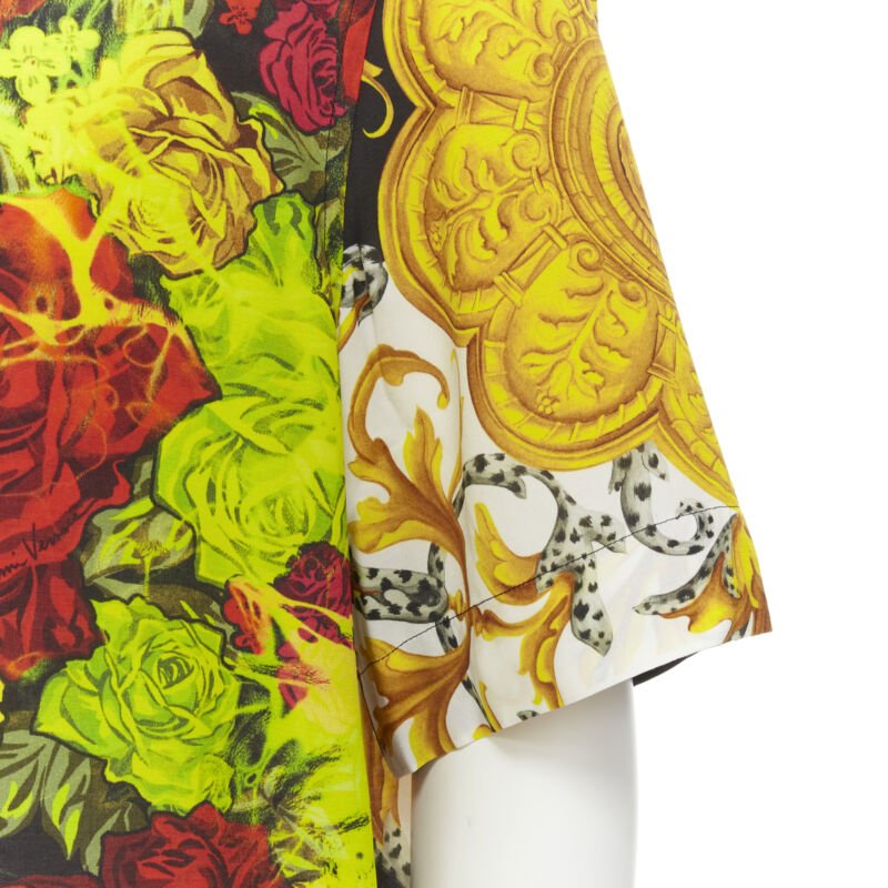 VERSACE Rose Floral Barocco Acanthus print short sleeve shirt EU39 M