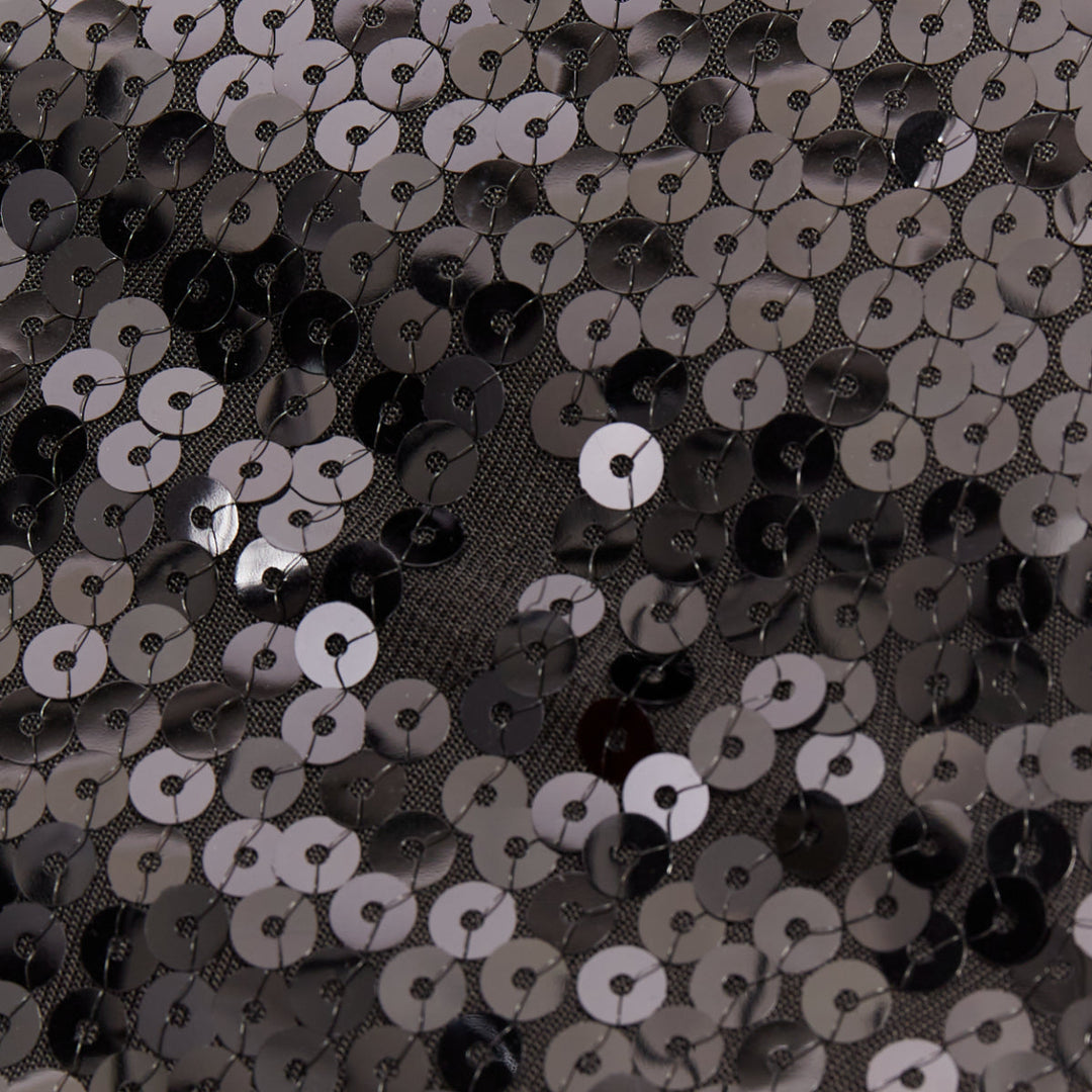 ALEXANDRE VAUTHIER SS2023 Runway black sequinned off shoulder stretch midi dress