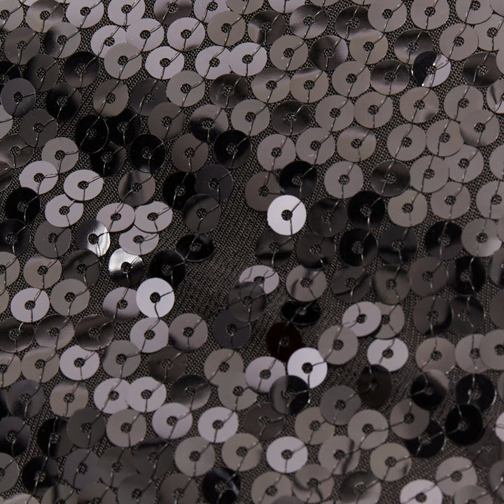 ALEXANDRE VAUTHIER SS2023 Runway black sequinned off shoulder stretch midi dress