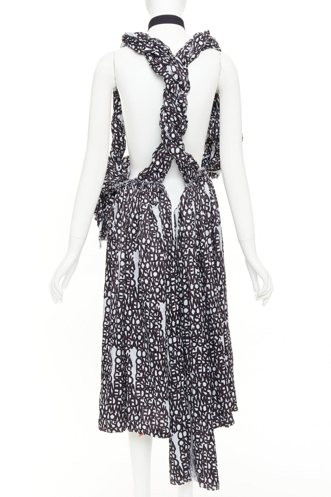 COMME DES GARCONS 2018 multidimensional graffiti knotted rope pinafore skirt S