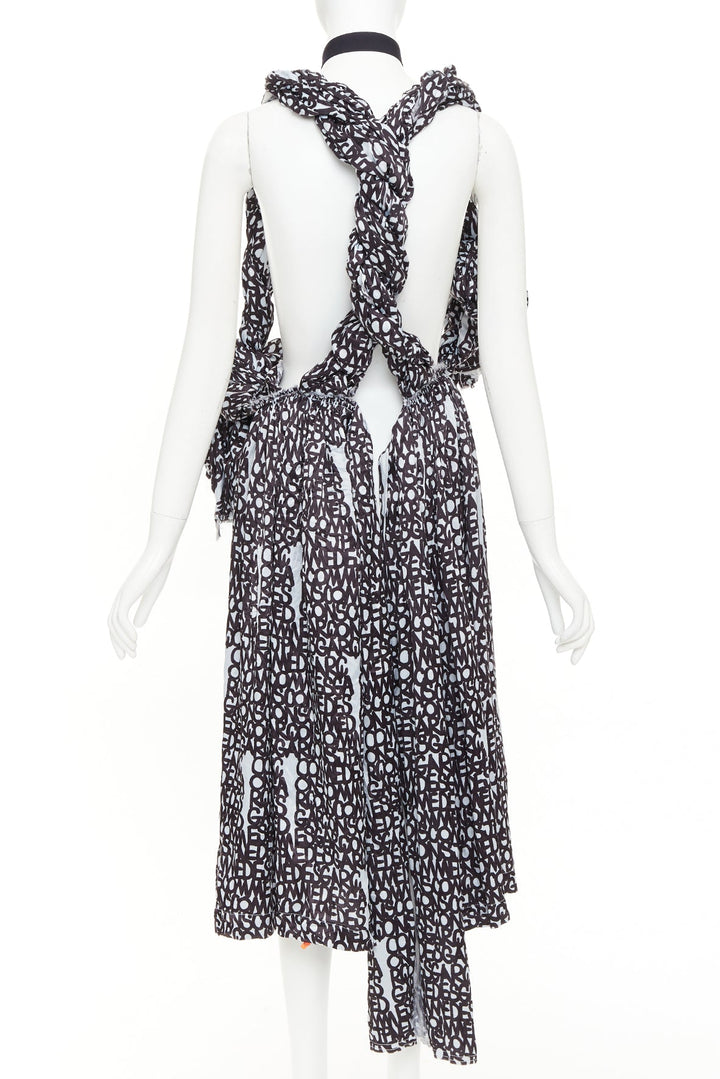 COMME DES GARCONS 2018 multidimensional graffiti knotted rope pinafore skirt S