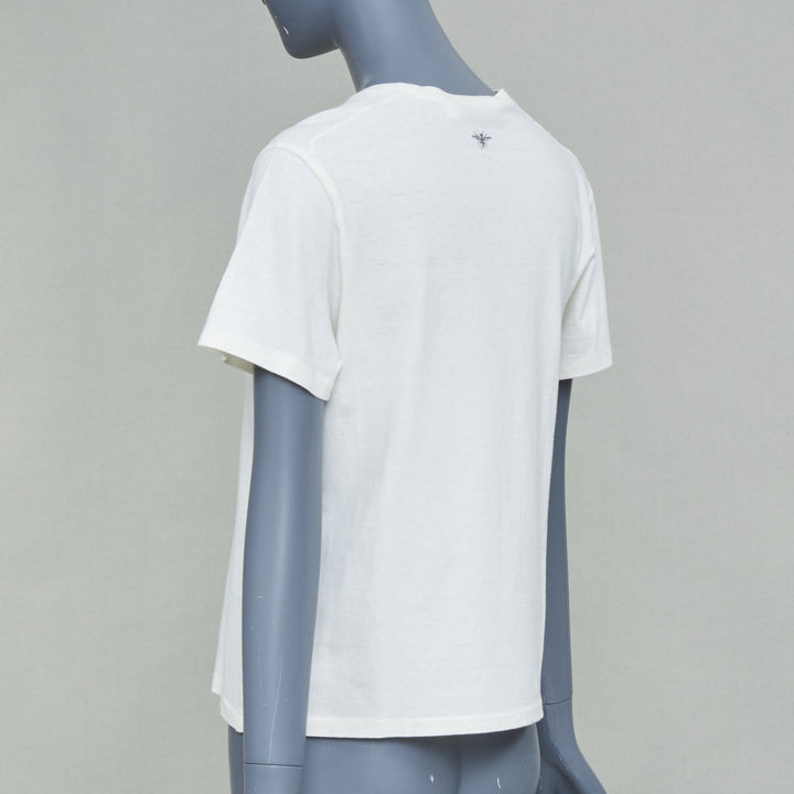 CHRISTIAN DIOR 2017 Runway Dio(r)evolution beige cotton linen print tshirt S