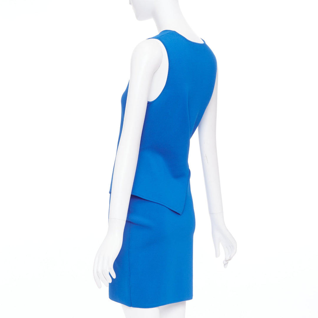 ALEXANDER WANG electric blue half peplum crew neck knitted dress M