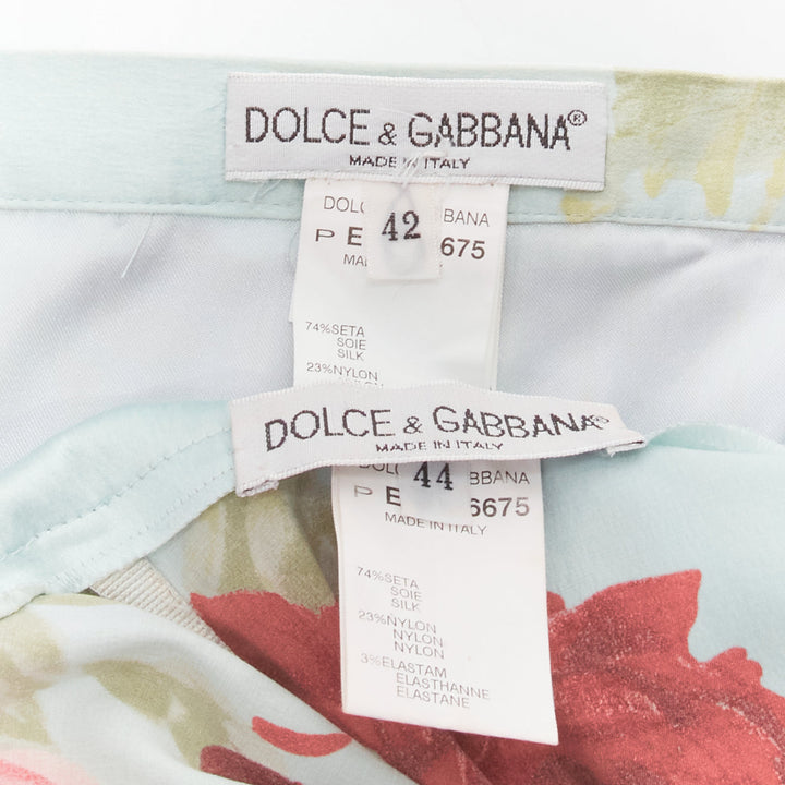DOLCE GABBANA Vintage blue floral silk camisole skirt IT44 L Carrie Bradshaw