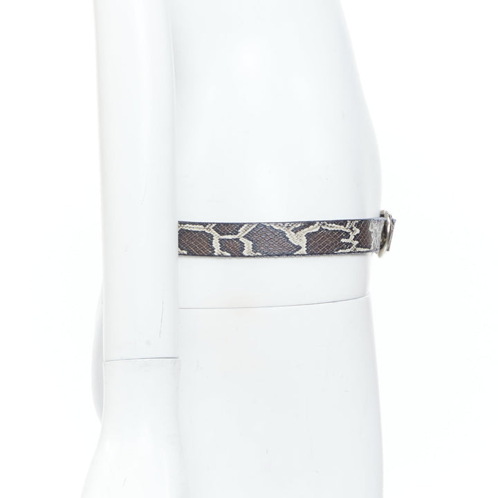 ISABEL MARANT 2021 Zap black embossed calfskin leather skinny loop waist belt S
