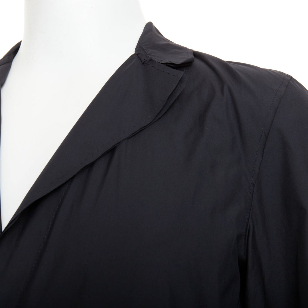 LANVIN black light double layer fabric raw edges blazer jacket FR44 XS