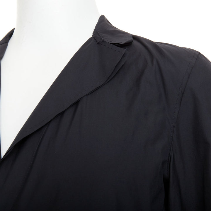 LANVIN black light double layer fabric raw edges blazer jacket FR44 XS
