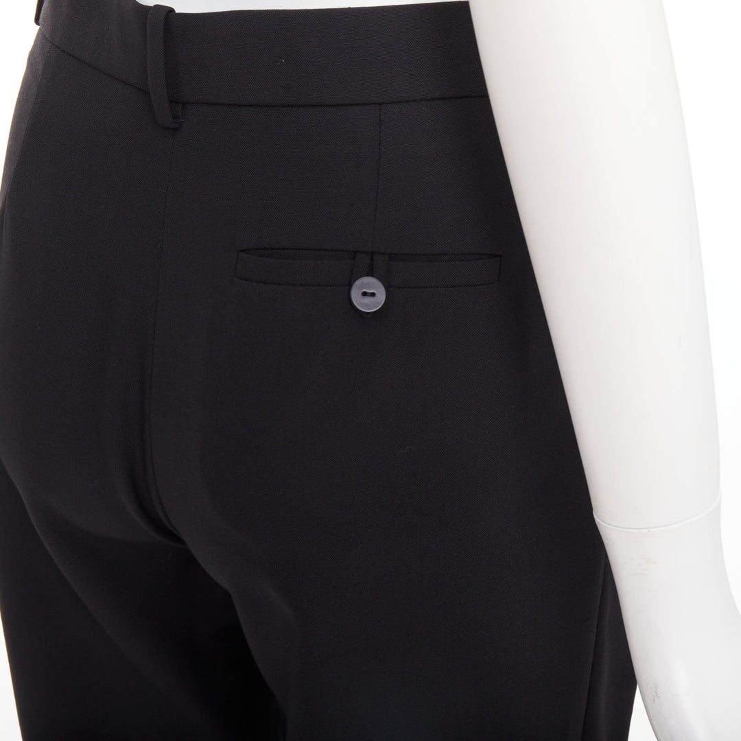 BALENCIAGA black peplum ruffle high waist dress knee shorts FR36 S