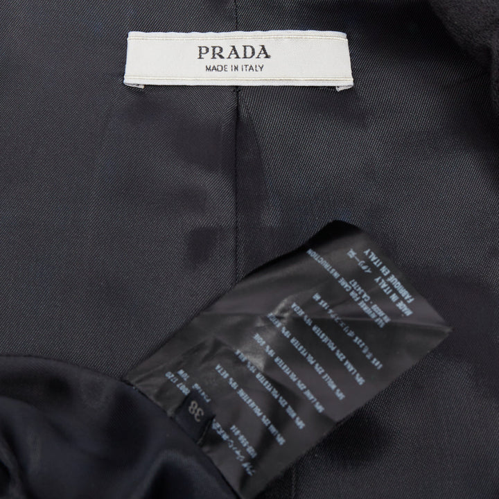 PRADA 2007 Vintage black wool degrade fabric blazer jacket IT38 XS