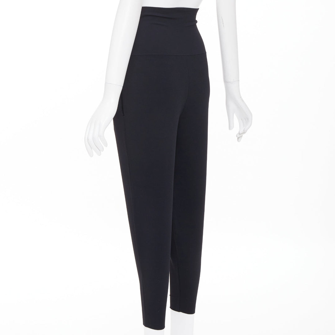 STELLA MCCARTNEY 2014 black knit rayon blend high waisted harem pants IT34 XXS