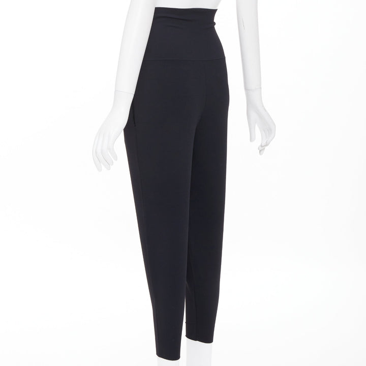 STELLA MCCARTNEY 2014 black knit rayon blend high waisted harem pants IT34 XXS