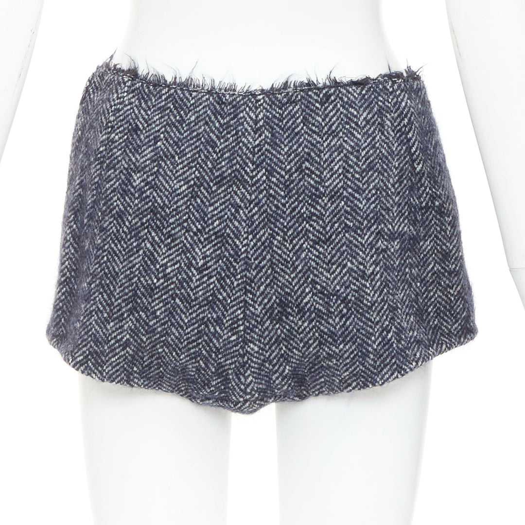 CHRISTOPHER ESBER  Luminary navy herringbone oversized blazer shorts set UK8