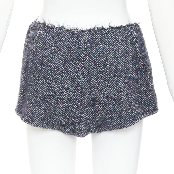 CHRISTOPHER ESBER  Luminary navy herringbone oversized blazer shorts set UK8