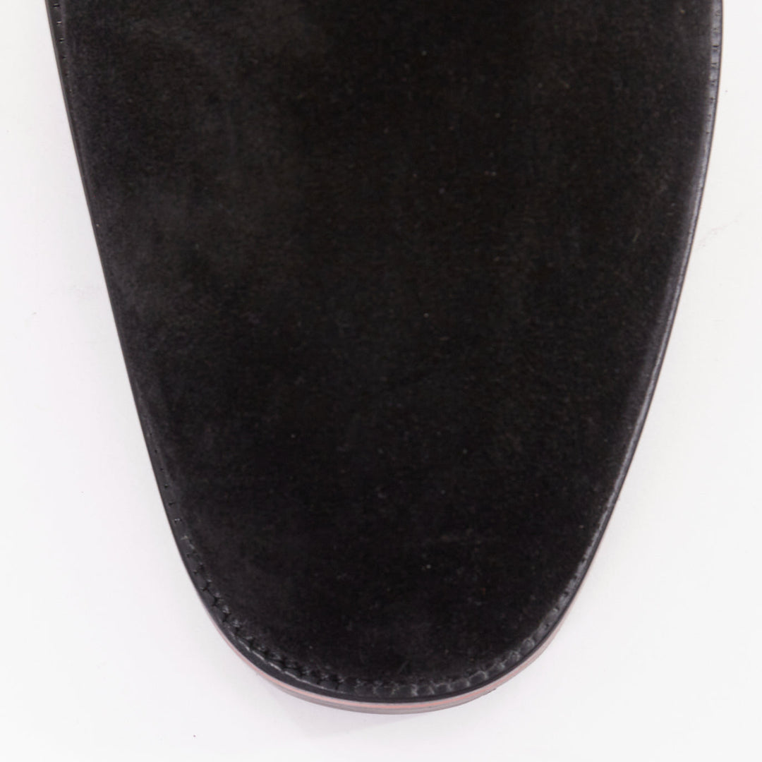 CHRISTIAN LOUBOUTIN Alpinosol Flat black suede lug sole Chelsea boot EU43