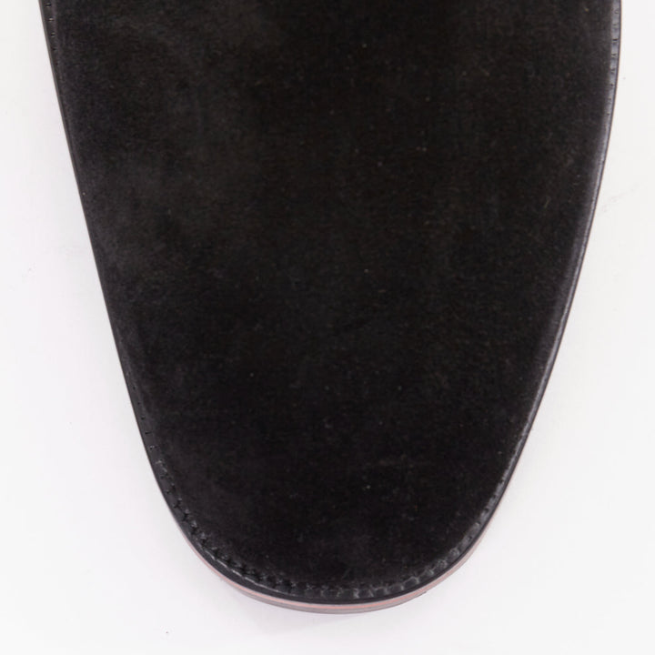 CHRISTIAN LOUBOUTIN Alpinosol Flat black suede lug sole Chelsea boot EU43