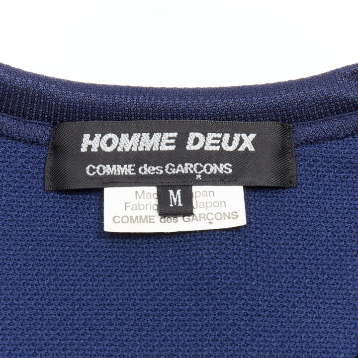 COMME DES GARCONS Homme Deux 2018 yellow rib navy football jersey sweatshirt M