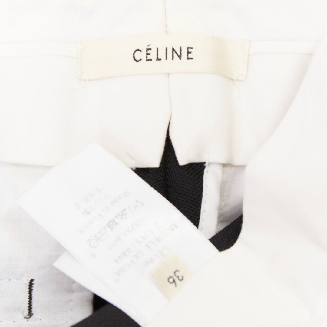 OLD CELINE Phoebe Philo black 100% wool low waist kickflare cropped pants FR36 S