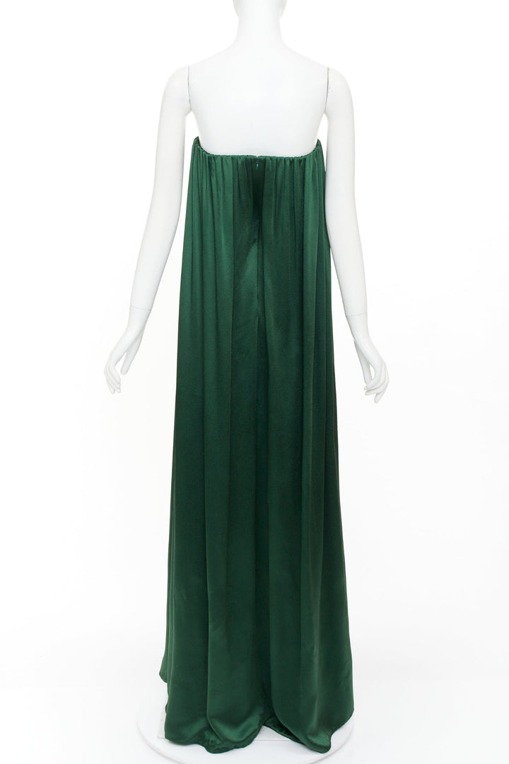 EMILIA WICKSTEAD 2020 Elaine strapless emerald green satin gown dress UK6 XS